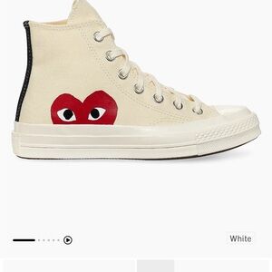 PLAY Comme des Garçons x Converse Cream High-Top Sneakers Unisex (W9 M7)